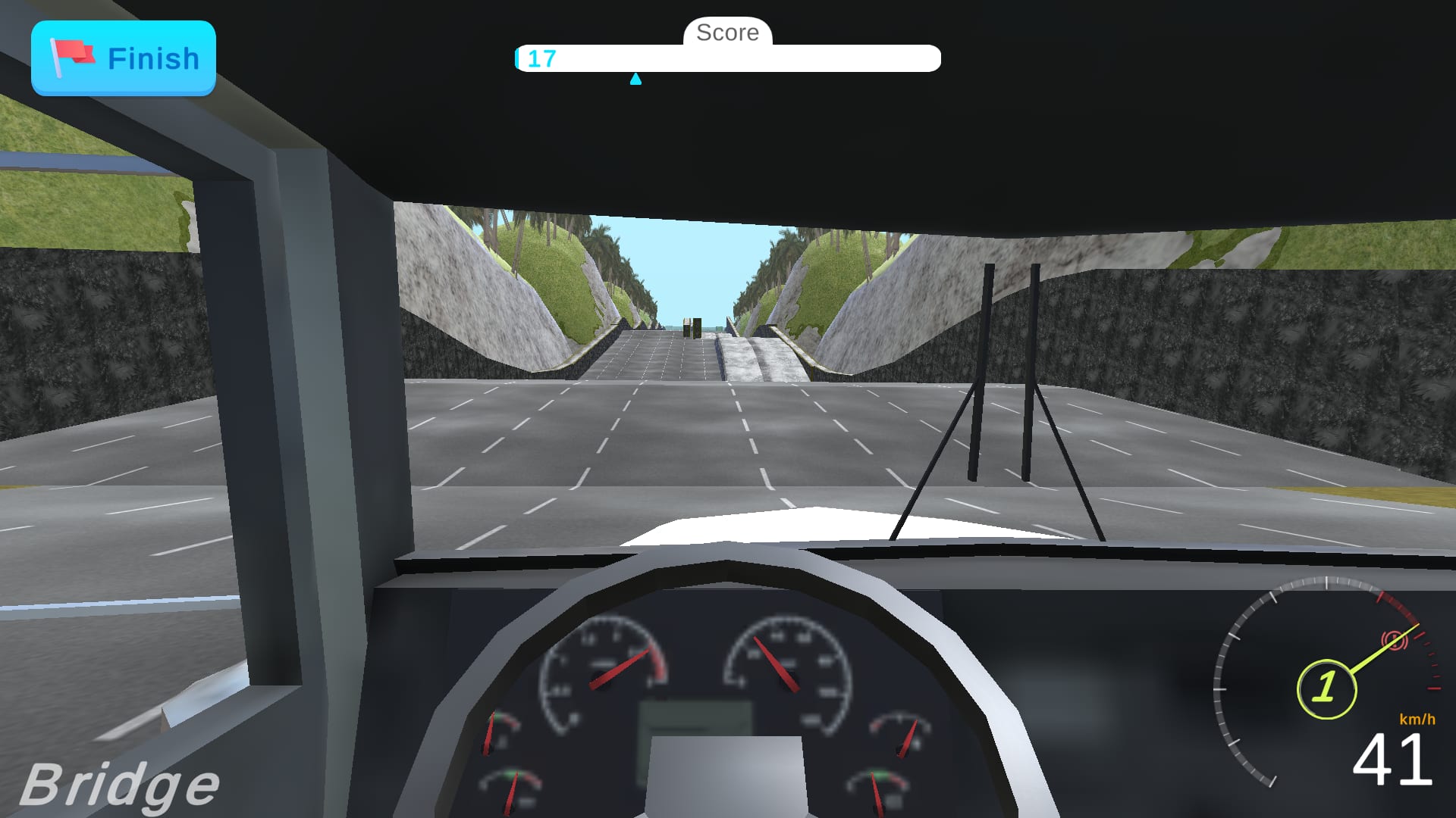 Deadly Descent — driving the white semi truck along a coastal track